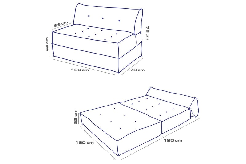 Avy 2-sits Bäddsoffa Antracit - Möbler - Vardagsrum - Bäddsoffor