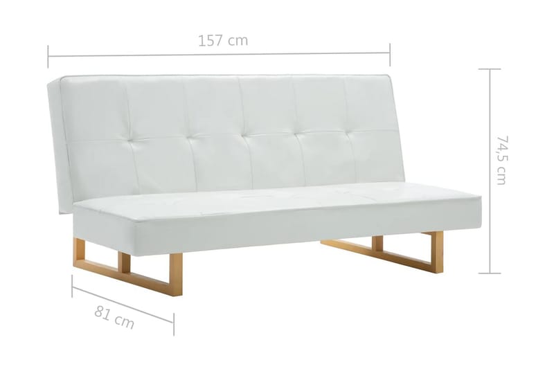 Bäddsoffa konstläder vit - Vit - Möbler - Vardagsrum - Bäddsoffor - 2-sits bäddsoffa