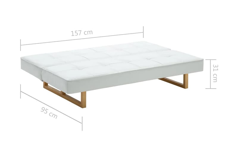 Bäddsoffa konstläder vit - Vit - Möbler - Vardagsrum - Bäddsoffor - 2-sits bäddsoffa