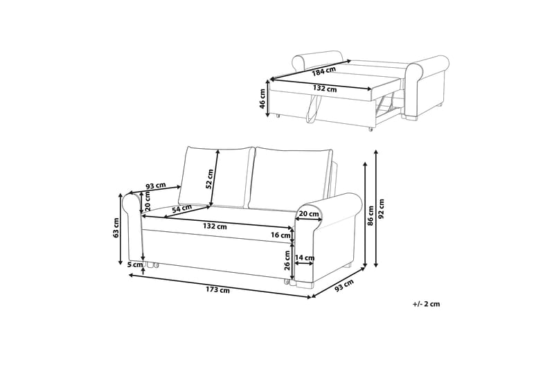 NIMBAJ 2-sits Bäddsoffa Blommig Ljusgrå - Möbler - Vardagsrum - Bäddsoffor - 2-sits bäddsoffa