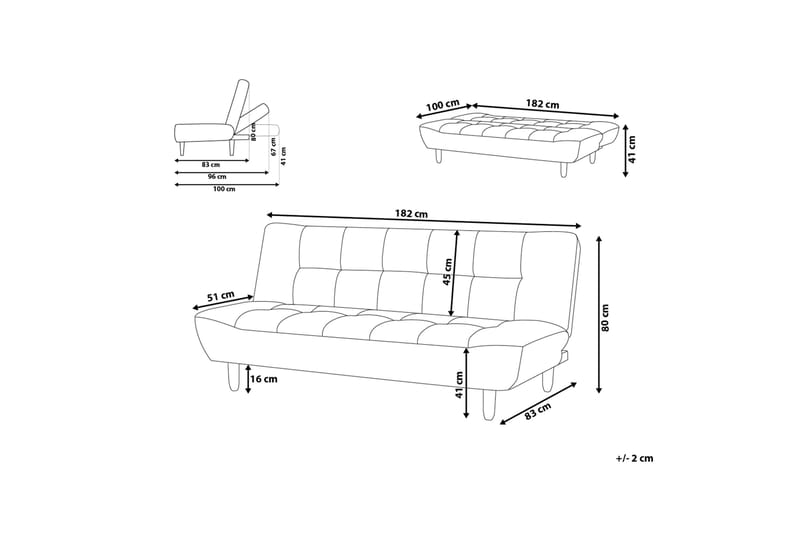 ALSTEN Bäddsoffa 182 cm - Möbler - Vardagsrum - Bäddsoffor - 3-sits bäddsoffa