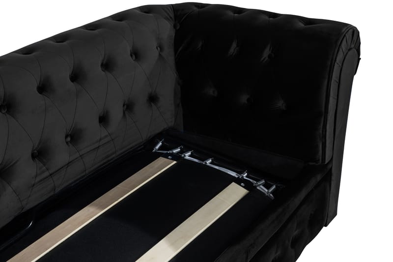 CHESTERFIELD Bäddsoffa 3-sits Sammet Svart - Möbler - Vardagsrum - Bäddsoffor - 3-sits bäddsoffa