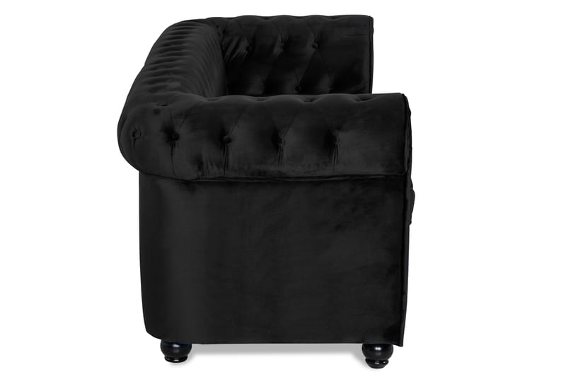 CHESTERFIELD Bäddsoffa 3-sits Sammet Svart - Möbler - Vardagsrum - Bäddsoffor - 3-sits bäddsoffa