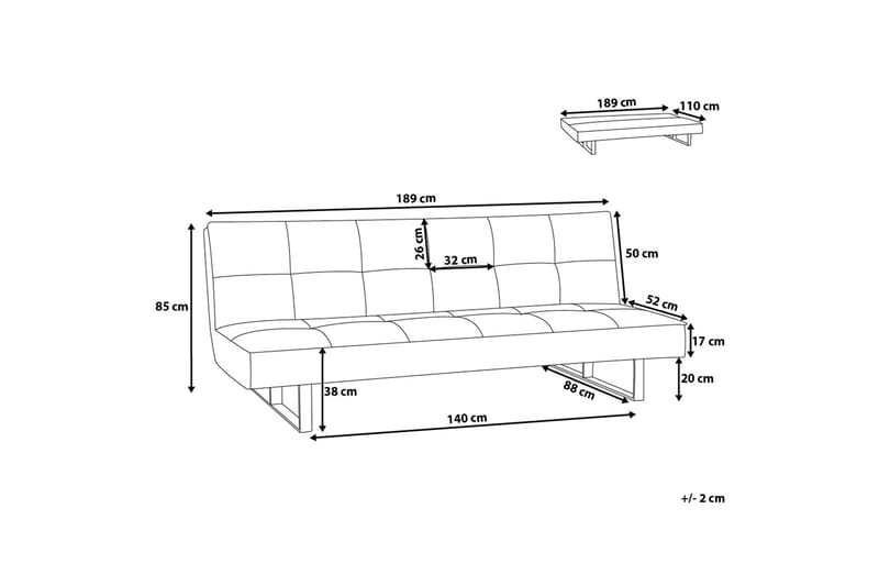 DERBY Bäddsoffa 189 cm - Möbler - Vardagsrum - Bäddsoffor - 3-sits bäddsoffa