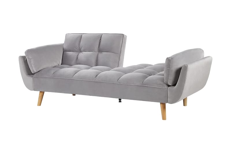 HEDNER 3-sits Bäddsoffa Sammet/Grå - Möbler - Vardagsrum - Bäddsoffor - 3-sits bäddsoffa