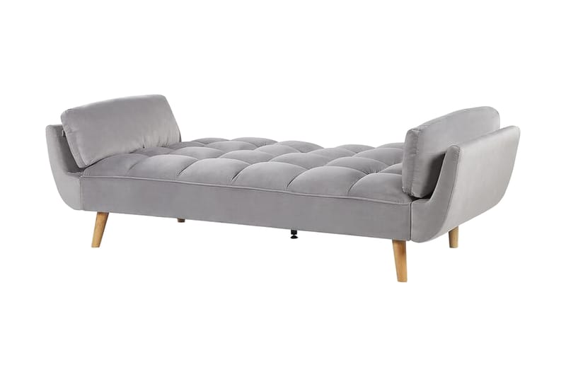 HEDNER 3-sits Bäddsoffa Sammet/Grå - Möbler - Vardagsrum - Bäddsoffor - 3-sits bäddsoffa