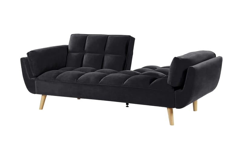 HEDNER 3-sits Bäddsoffa Sammet/Svart - Möbler - Vardagsrum - Bäddsoffor - 3-sits bäddsoffa