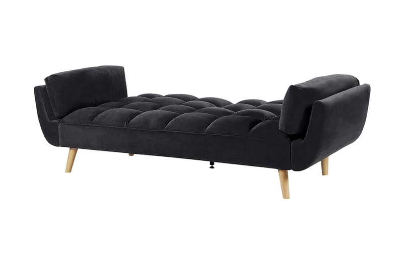 HEDNER 3-sits Bäddsoffa Sammet/Svart - Möbler - Vardagsrum - Bäddsoffor - 3-sits bäddsoffa