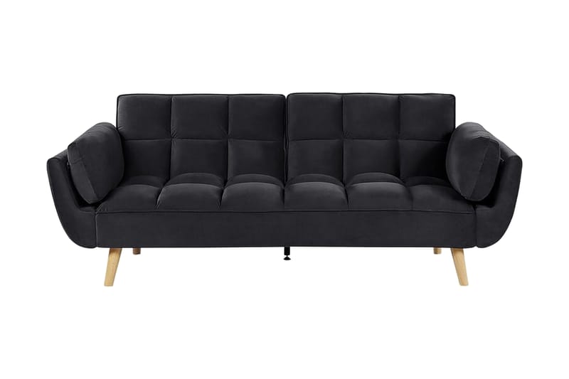 HEDNER 3-sits Bäddsoffa Sammet/Svart - Möbler - Vardagsrum - Bäddsoffor - 3-sits bäddsoffa