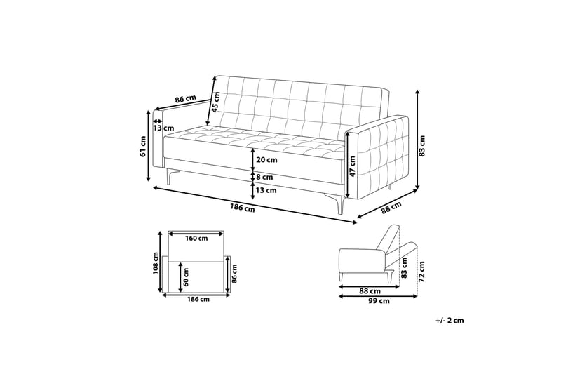 KIEFF Bäddsoffa Grön - Möbler - Vardagsrum - Bäddsoffor - 3-sits bäddsoffa