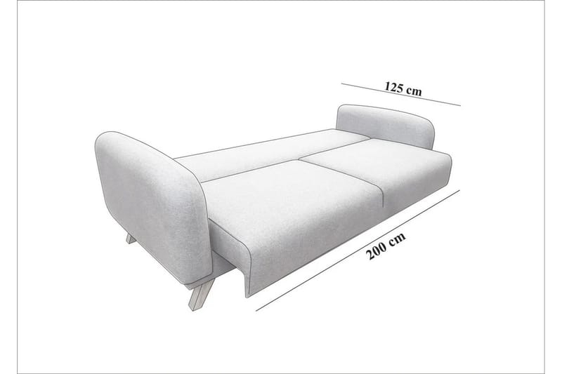 Malkiat Bäddsoffa Antracit - Bäddsoffor - 3-sits bäddsoffa