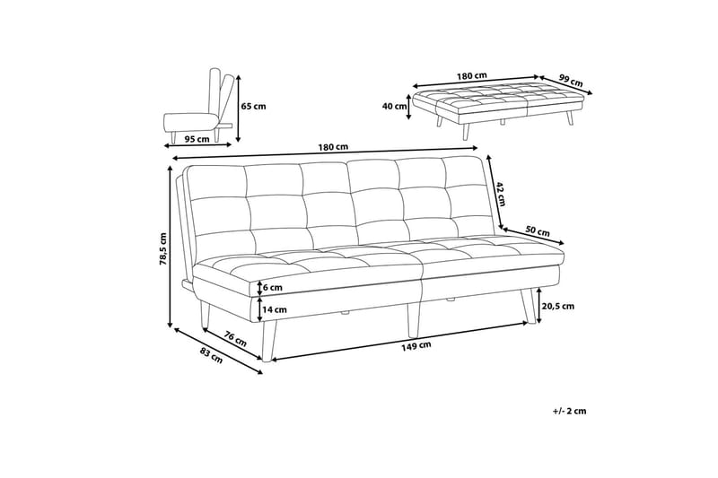 RONNE Bäddsoffa 180 cm - Möbler - Vardagsrum - Bäddsoffor - 3-sits bäddsoffa