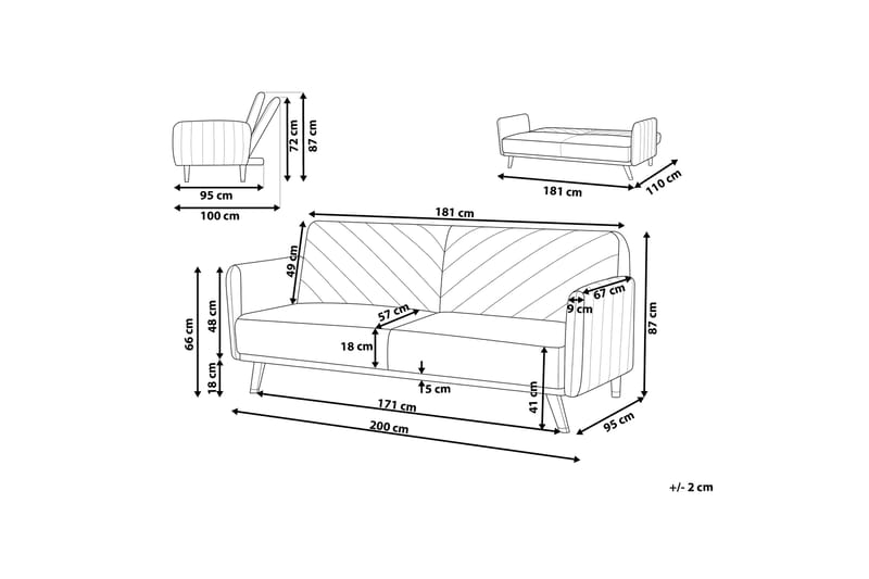 SENJA Bäddsoffa 200 cm - Möbler - Vardagsrum - Bäddsoffor - 3-sits bäddsoffa