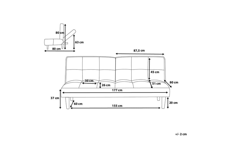 SILJAN Bäddsoffa 177 cm - Möbler - Vardagsrum - Bäddsoffor - 3-sits bäddsoffa