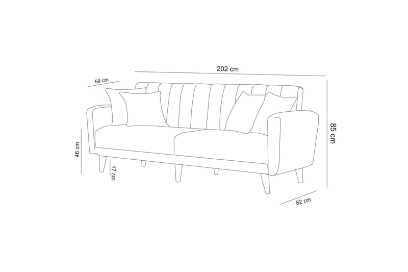 TOWNSON 3-sits Bäddsoffa Grön - Möbler - Vardagsrum - Bäddsoffor - 3-sits bäddsoffa