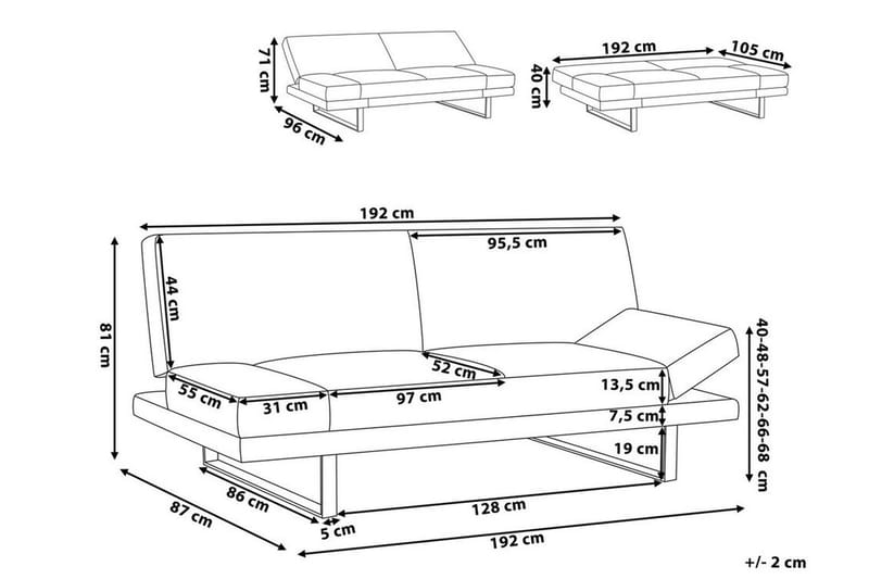 MILLTHROP Bäddsoffa Beige - 4-sits bäddsoffa - Bäddsoffor