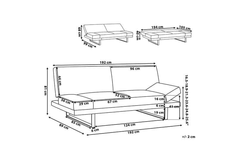 MILLTHROP Bäddsoffa Grå - Möbler - Vardagsrum - Bäddsoffor - 4-sits bäddsoffa