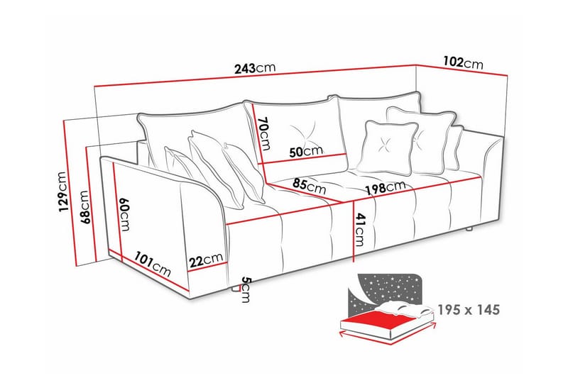 Abbeyfield 3-sits Bäddsoffa Mörkgrön - Möbler - Vardagsrum - Bäddsoffor