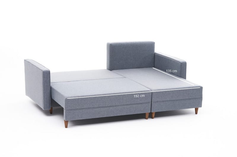 ARRAIDA Bäddsoffa m. Divan 4-sits 192x135 Blå - Möbler - Vardagsrum - Bäddsoffor