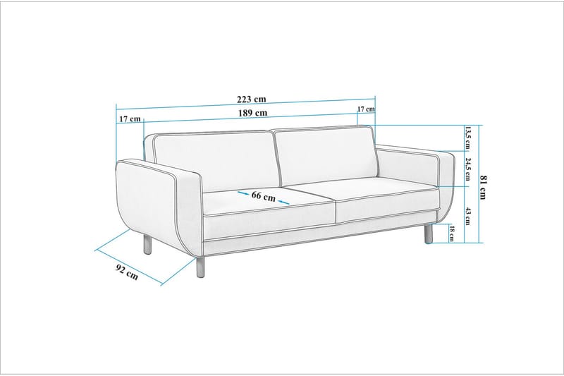 Austen 3-sits Bäddsoffa Creme - Möbler - Vardagsrum - Bäddsoffor