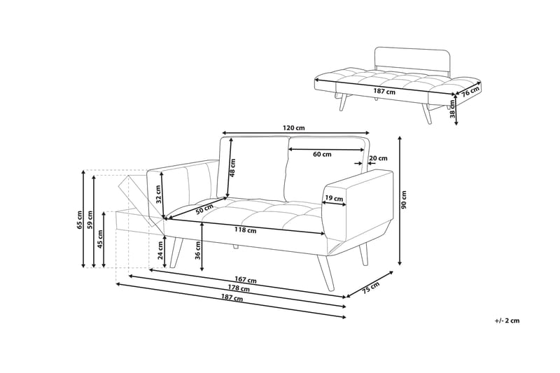 BREKKE Bäddsoffa 150 cm - Möbler - Vardagsrum - Bäddsoffor