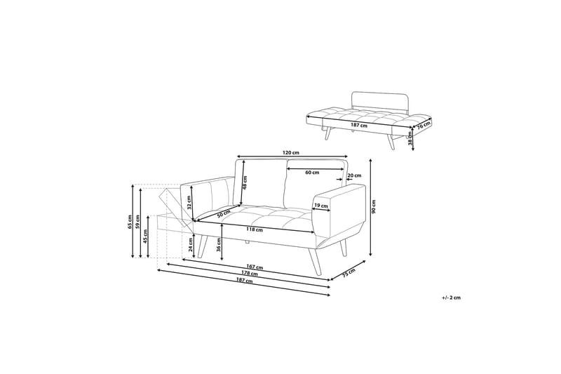 BREKKE Bäddsoffa 150 cm - Möbler - Vardagsrum - Bäddsoffor