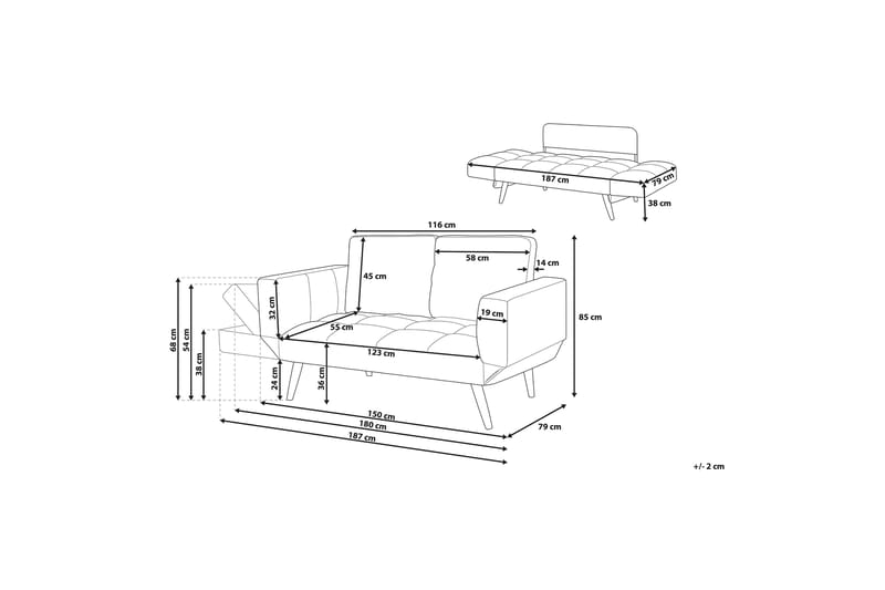 BREKKE Bäddsoffa 150 cm - Möbler - Vardagsrum - Bäddsoffor