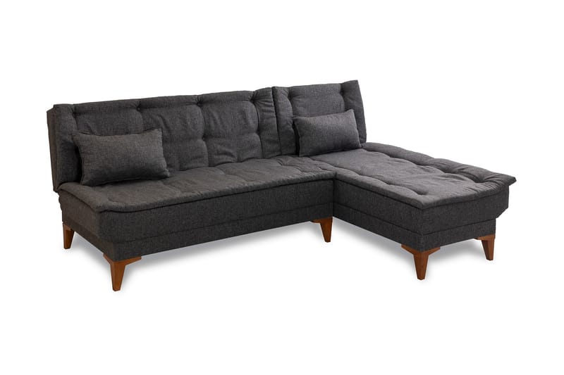 Bunnythorpe Bäddsoffa m. Divan 4-sits 107x205 Antracit - Möbler - Vardagsrum - Bäddsoffor