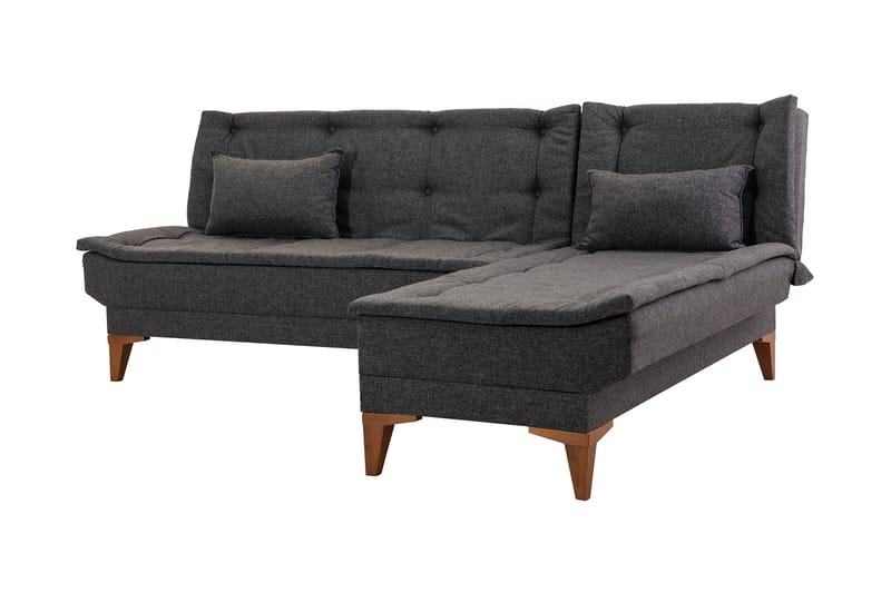 Bunnythorpe Bäddsoffa m. Divan 4-sits 107x205 Antracit - Möbler - Vardagsrum - Bäddsoffor