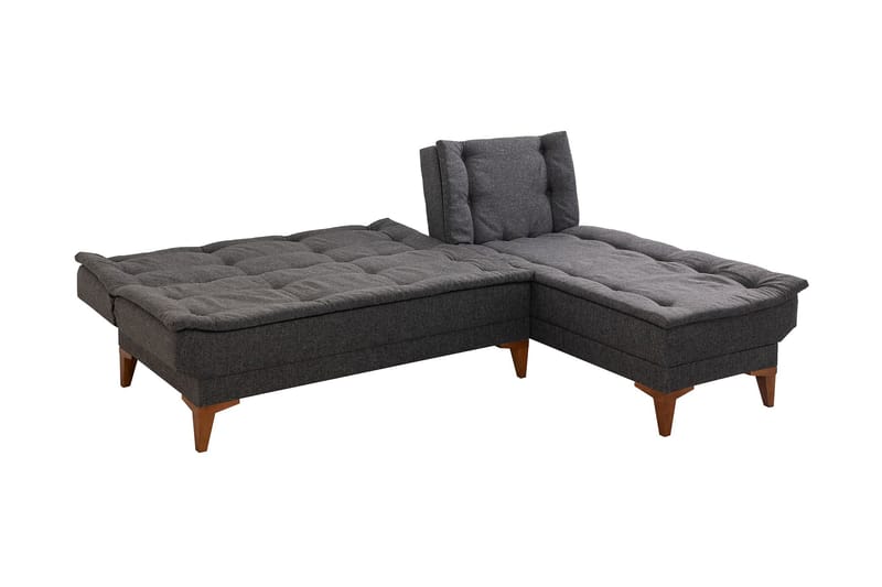 Bunnythorpe Bäddsoffa m. Divan 4-sits 107x205 Antracit - Möbler - Vardagsrum - Bäddsoffor