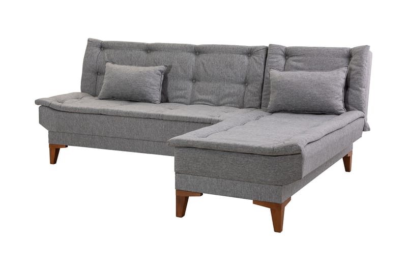 Bunnythorpe Bäddsoffa m. Divan 4-sits 107x205 Grå - Möbler - Vardagsrum - Bäddsoffor