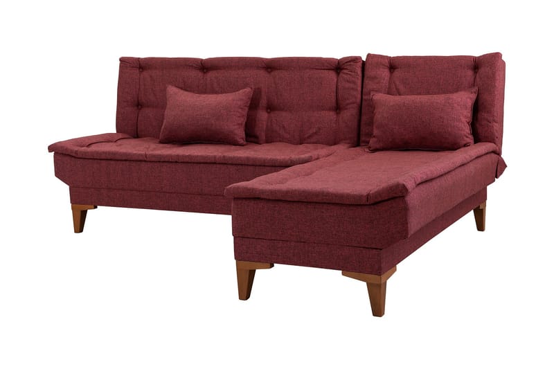 Bunnythorpe Bäddsoffa m. Divan 4-sits 107x205 Röd - Möbler - Vardagsrum - Bäddsoffor