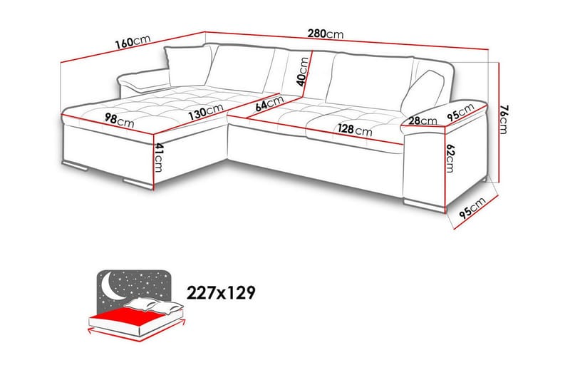 Camior 3-sits Hörnbäddsoffa Gul - Möbler - Vardagsrum - Bäddsoffor - Hörnbäddsoffa