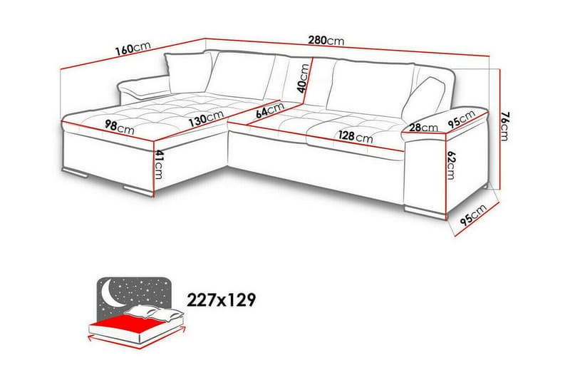 Camior 3-sits Hörnbäddsoffa Mörkblå - Möbler - Vardagsrum - Bäddsoffor - Hörnbäddsoffa