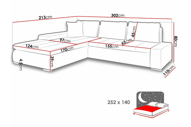 Cerys 3-sits Hörnbäddsoffa Senapsgul/Grå - Möbler - Vardagsrum - Bäddsoffor - Hörnbäddsoffa