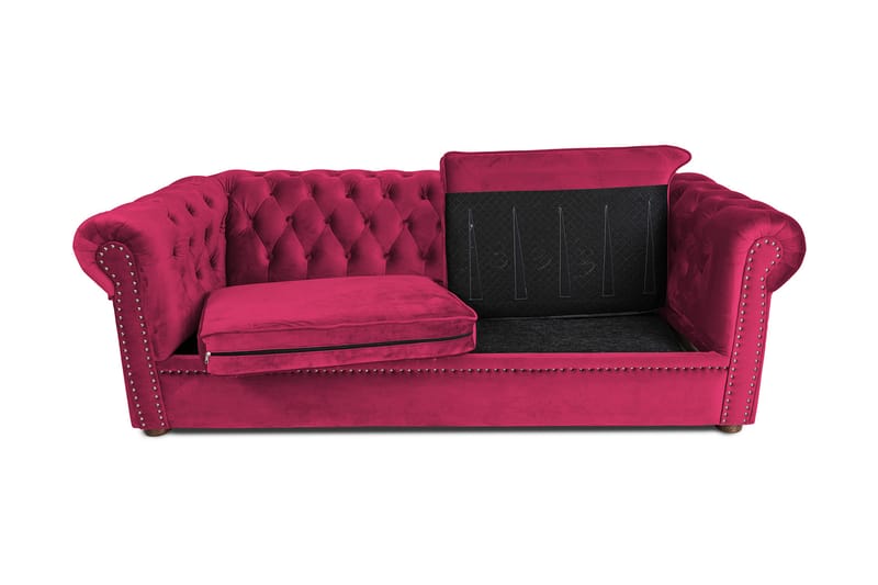 CHESTERFIELD DELUXE bäddsoffa 3-sits Mörkrosa - Möbler - Vardagsrum - Bäddsoffor