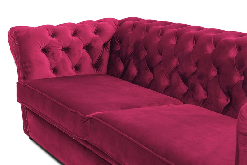 CHESTERFIELD DELUXE bäddsoffa 3-sits Mörkrosa - Möbler - Vardagsrum - Bäddsoffor