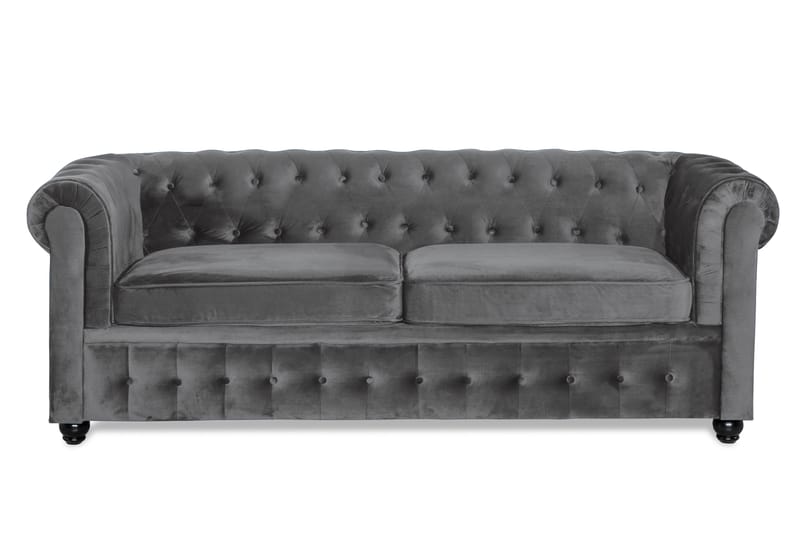 CHESTERFIELD DELUXE bäddsoffa Mörkgrå Sammet - Möbler - Vardagsrum - Bäddsoffor