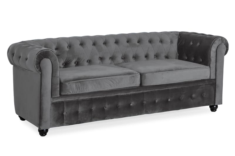 CHESTERFIELD DELUXE bäddsoffa Mörkgrå Sammet - Möbler - Vardagsrum - Bäddsoffor