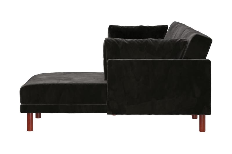 CLAIR 3-sits Bäddsoffa med Schäslong Ställbar Sammet/Svart/T - Dorel Home - Möbler - Vardagsrum - Bäddsoffor