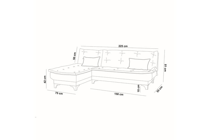 Clydevale Bäddsoffa m. Divan 4-sits Antracit - Möbler - Vardagsrum - Bäddsoffor