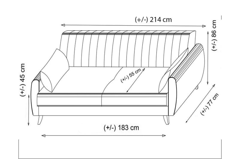 Dalima Bäddsoffa 3-sits Ljusgrå - Möbler - Vardagsrum - Bäddsoffor