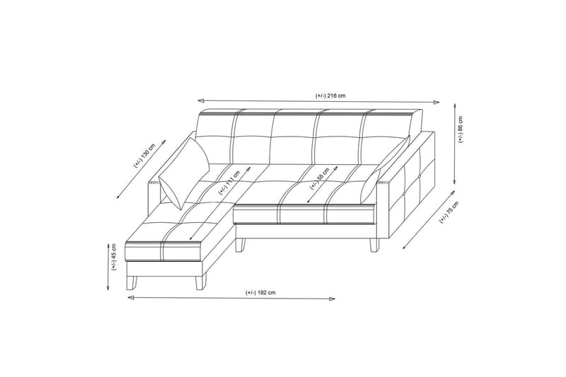 Darcia Bäddsoffa m. Divan 3-sits Beige - Möbler - Vardagsrum - Bäddsoffor