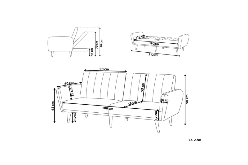 Debrina Bäddsoffa 3-sits - Beige - Möbler - Vardagsrum - Bäddsoffor