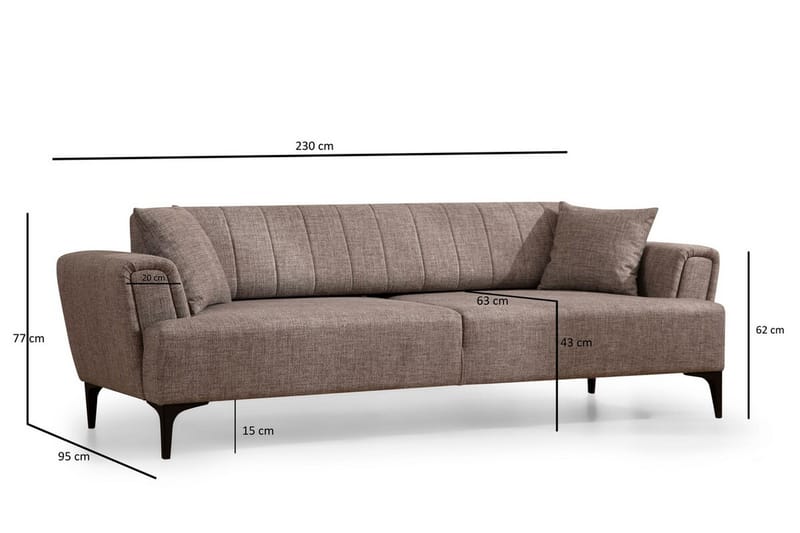 DEERCROFT 3-sits Bäddsoffa Ljusbrun - Möbler - Vardagsrum - Bäddsoffor