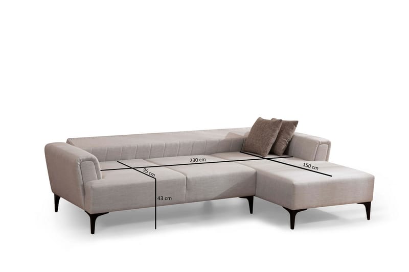 DEERCROFT Bäddsoffa med divan Beige - Möbler - Vardagsrum - Bäddsoffor - Hörnbäddsoffa