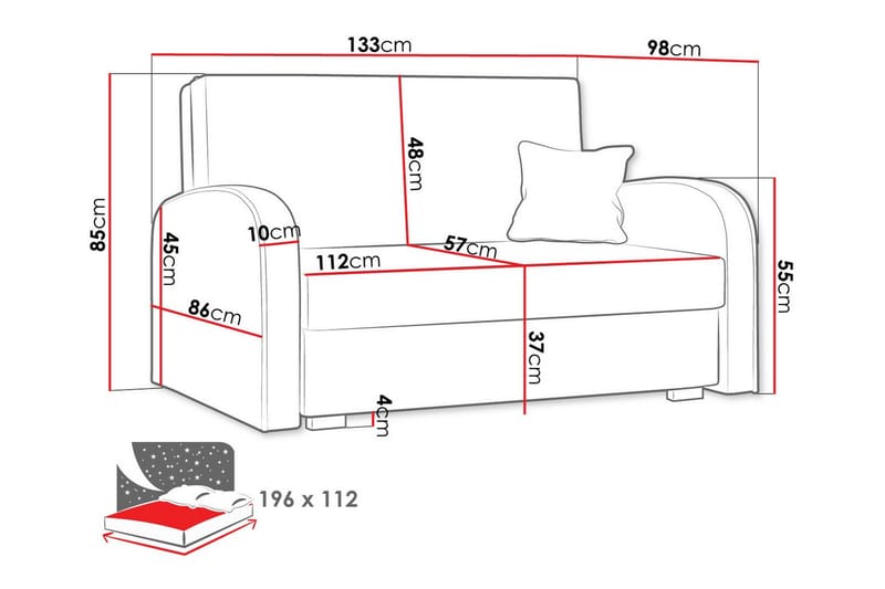 Denegal 2-sits Bäddsoffa Beige - Möbler - Vardagsrum - Bäddsoffor