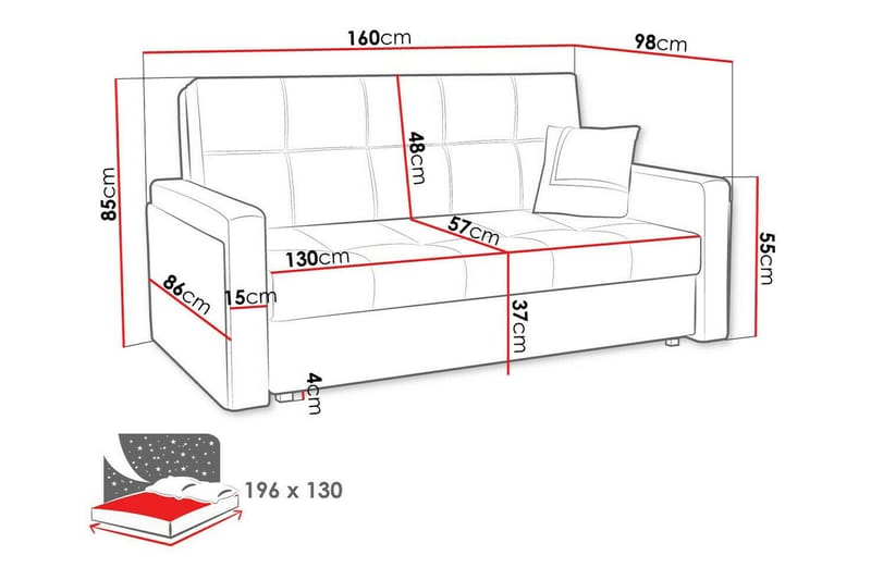 Denegal 2-sits Bäddsoffa Beige - Möbler - Vardagsrum - Bäddsoffor