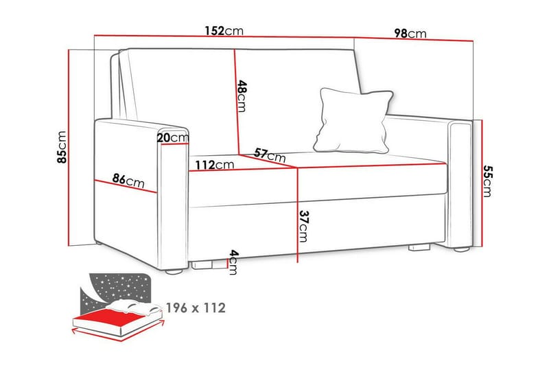 Denegal 2-sits Bäddsoffa Beige - Möbler - Vardagsrum - Bäddsoffor