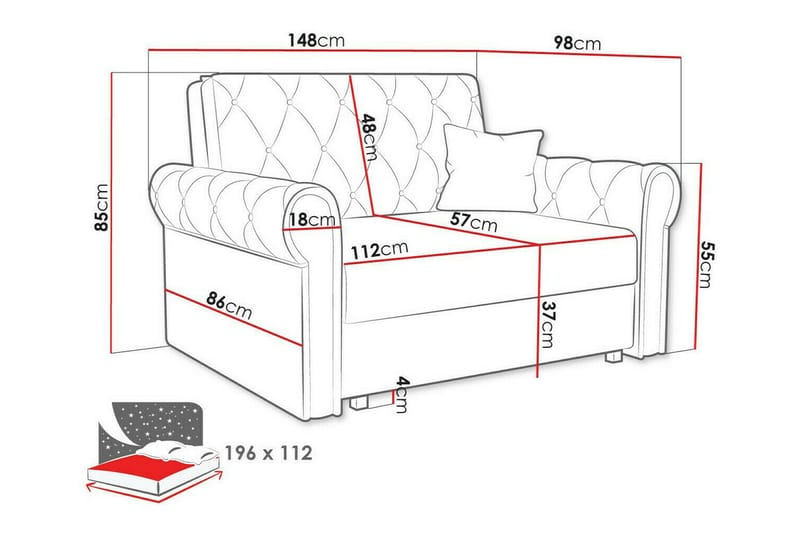 Denegal 2-sits Bäddsoffa Beige - Möbler - Vardagsrum - Bäddsoffor